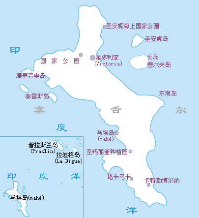 塞舌尔旅游地图